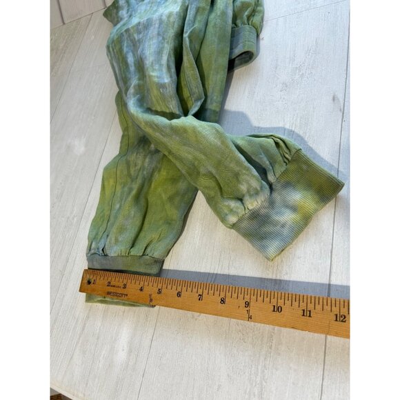 Pure Amici XS Green Tie-Dye 100% Linen Jacket & Jogger Pants Set - Picture 11 of 14